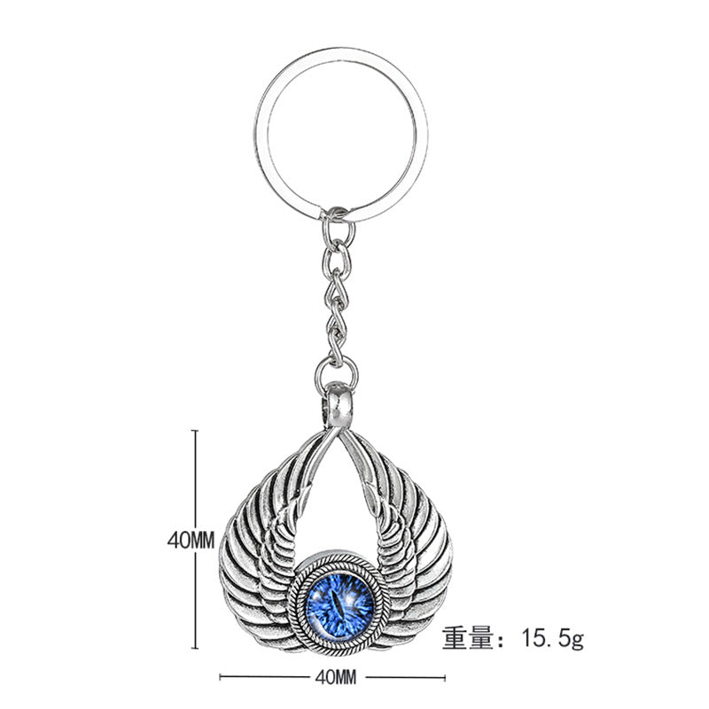 Wholesale Angel Wings Demon Eyes Zinc Alloy Keychain